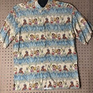 [Vintage] Campia Moda Hawaiian Shirt Hula Girls L